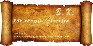 Bánhegyi Krisztina névjegykártya